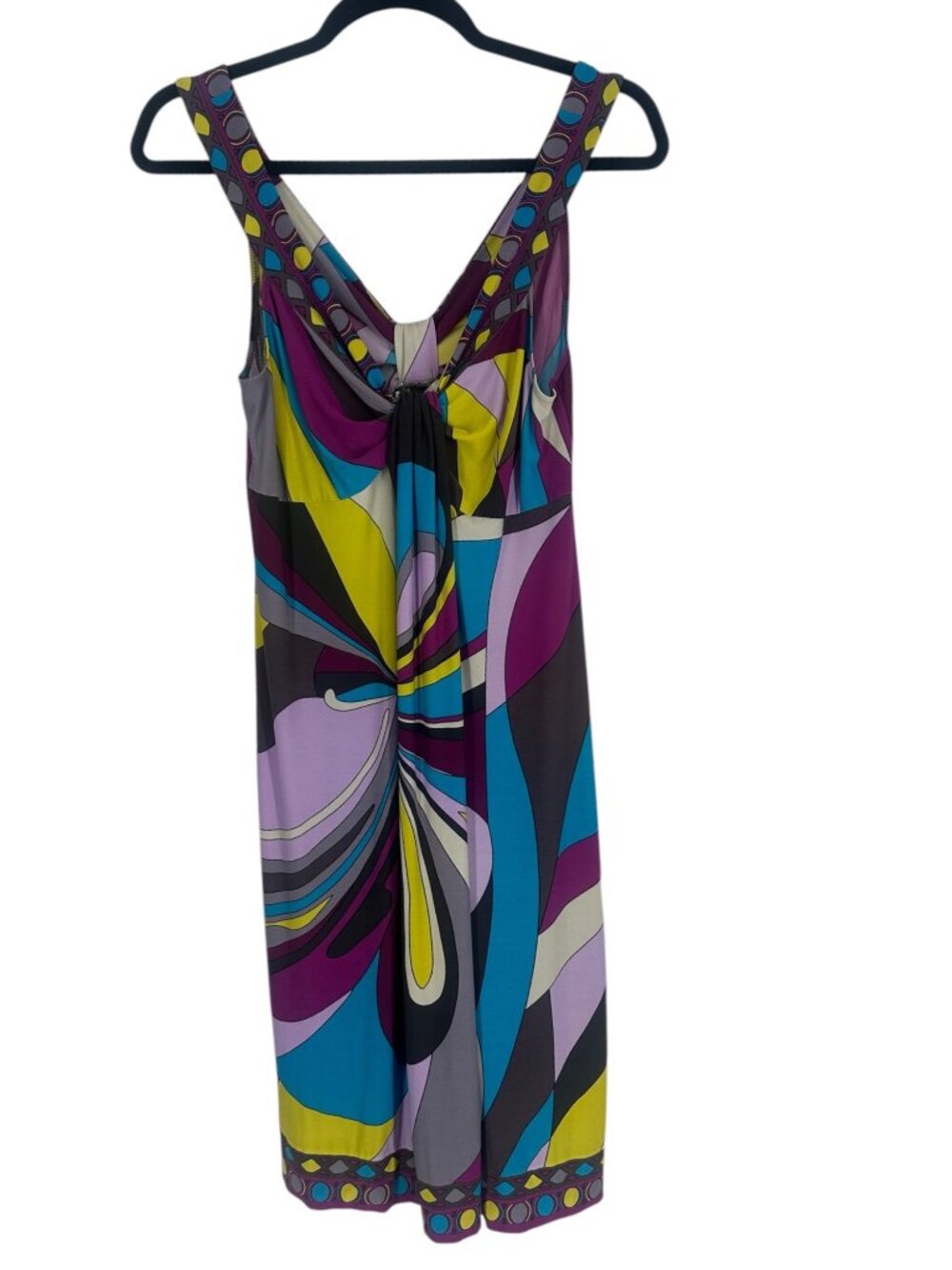 Donna Morgan Y2K Geometric Dress 10 Multicolor Twist Knot A Line Sleeveless - Picture 2 of 8
